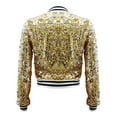 thumbnail image 7 of Yuanlong Womens Jackets Autumn Ladies Notch Collar Zipper Patchwork Sequin Long Sleeve Jacket Streetwear Shiny Outwear Tops, 7 of 7