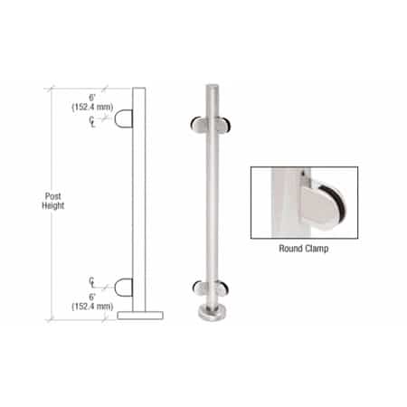 Crl Polished Stainless 36 Steel Round Glass Clamp 135 Degree Center Crl Polished Stainless 36 Steel Round Glass Clamp 135 Degree Center Post Railing Kit