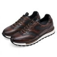 thumbnail image 3 of CMR CHAMARIPA Height Increasing Shoes - Brown Leather Casual Elevator Sneakers - 7CM/2.76 Inches Taller, 3 of 5