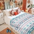 thumbnail image 3 of Kainsy Flannel Boho Throw Blanket, Soft Plush Inch Bohemian Blanket Throws, Geometric Colorful National Style Patterns Blankets for Bed Couch Sofa Office Camping(60"x80"), 3 of 8