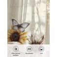 thumbnail image 6 of Sheer Curtains 2 Panels Set, Sunflower Butterfly Vintage Plant Old Newspaper Background Window Sheer Curtains for Living Room/Bedroom, Light Filtering Rod Pocket Voile Drapes, 52" W x 108" L, 6 of 7