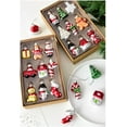 thumbnail image 5 of Mini Glass Christmas Ornaments Set, 6 Pieces, Traditional Holiday Decorations with Santa, Snowman, Gingerbread Man, Trees, Creative Glass Painted Small Pendant (Colored Ball), 5 of 5