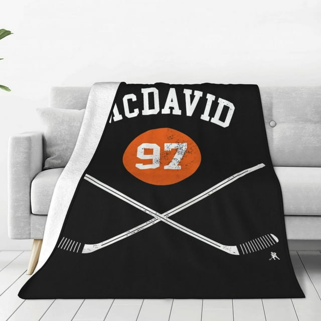 Connor McDavid 97 For Edmonton Oilers Fans Blankets Fleece Lightweight Throw Blanket For Home Bedroom Outdoor Throws Bedspread LS