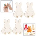 thumbnail image 2 of 4 Uds. Conejo de Pascua formas de madera piezas de madera sin pintar rebanadas adornos colgantes recortes de de madera sin terminar para Sunnimix colgante en blanco, 2 of 8