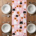 thumbnail image 6 of Halloween Pink Table Runner - 90 Inch Long, Kitchen Dining Table Runner Dresser Scarves, Black White Ghost Orange Skull Pumpkin Farmhouse Decor for Coffee Tables Wedding Party Banquet, 6 of 8