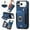 Blue, variant on Allytechgroup Wallet Cards Holder Case for iPhone 17 Pro with Ring Holder, Slim Premium PU Leather Retro Hand Wrist Stand Shockproof Compatible with Car Mount for Women Girls, Pink