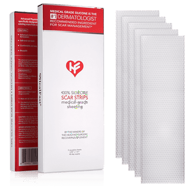 Physician Formulated Silicone Scar Sheets - Advanced Crosspolymer Medical Grade Silicone Scar Strips for Surgery, C Section, Keloids & Hypertrophic Scars - Silicone Tape For Scars (5 Sheets)