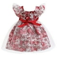 thumbnail image 2 of Girls Floral Princess Dress Bowknot Waist Pageant Wedding Costumes Gown, 2 of 7