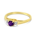 thumbnail image 3 of 14k Yellow Gold Round Amethyst And Diamond Ring, 3 of 6
