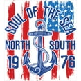 thumbnail image 3 of Anchor Duvet Cover Set, Vintage Design Anchor with on Grungy American Flag Soul of the Sea Art, Decorative 3 Piece Bedding Set with 2 Pillow Shams, Queen Size, Blue Red White, by Ambesonne, 3 of 3