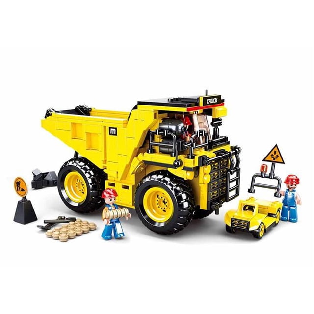Texas Toy Distribution 806 Mine Dump Truck Construction Building Brick Kit, 416 Piece