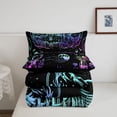 thumbnail image 5 of Manfei Gothic Dark Castle Full Size Comforter Sets,Retro Flowers Moon Bedding Comforter Set,Black Purple,Black Reversible,3 Pieces,1 Comforter and 2 Pillowcases, 5 of 7