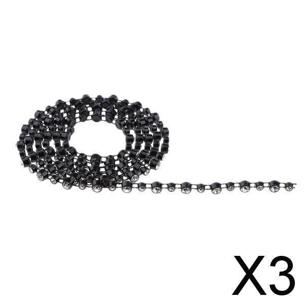 Adorno de Diamantes de Imitación de 5mm, 2x1 Yarda, para Decoración de Bolsos, Ropa Y Vestidos de Novia , 3 piezas