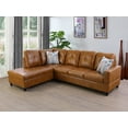 thumbnail image 2 of Ponliving 103.5" 2 Pieces Faux Leather L-Shaped Modern Sectional Sofa with Chaise, and Pillows for Living Room Ginger Faux Leather Left Hand Facing, 2 of 2