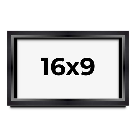 16x9 Shadow Box Frame Black | 1.25 inches Deep Real Wood Contemporary Shadowbox Display Frame | UV