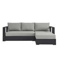 thumbnail image 3 of Modular Lounge Sectional Sofa Set, Grey Gray, Aluminum Metal, Outdoor Patio Balcony Cafe Bistro Garden Hospitality Restaurant, Modern Contemporary HB36631, 3 of 7
