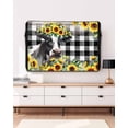 thumbnail image 3 of Outdoor TV Cover 30 to 32 Inch Weatherproof, Yellow Sunflower Cow Farmhouse Waterproof TV Screen Protector for Outside Decor with Zipper and Pocket 30"L x 19"H&nbsp; , Black And White Check Plaid, 3 of 7