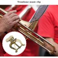 Bleylajoy Golden Trombone Marching Lyre Clamp On Clip Storage Bag