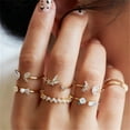 thumbnail image 1 of Silver Color Crystal Rings Set for Women, Cubic Zirconia Moon Arrow Flower Heart Finger Wedding Rings, Female Fashion Jewelry 18147, 1 of 6