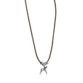 thumbnail image 4 of Sterling Silver Brown Genuine Leather Horse Pendant Necklace, 17-20 Inches, 4 of 7