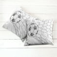 thumbnail image 6 of Ambesonne Black White Throw Pillow Cover 2 Pack, Soccer Ball in Net, 24", Black White, 6 of 7