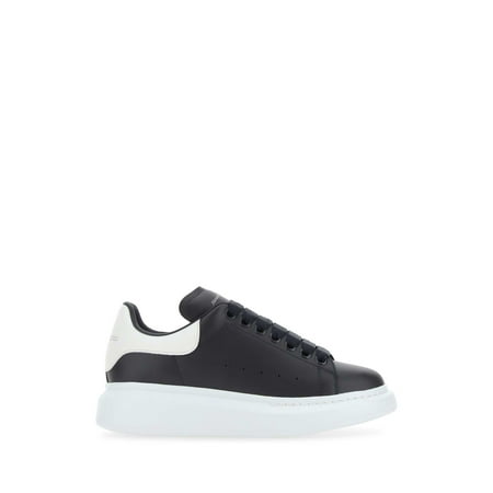 

Black leather sneakers with white leather heel