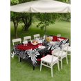 thumbnail image 4 of Outdoor Tablecloth with Umbrella Hole for Patio/Picnic/Party/Camping, Red Black Flowers Waterproof Table Cloth Rectangle Table Cover Washable, Abstract Botanical Floral Textured Plant (54"x 80"), 4 of 8