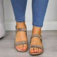 thumbnail image 1 of Zapatos de mujer con pendiente inferior gruesa de talla grande, sandalias con hebilla de velcro, talla 40-43, 1 of 5