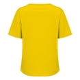 thumbnail image 4 of Baberdicy Button Detail Short Sleeve Tee - Women's Minimalist Solid Color Casual Top, Simple Yet Stylish Crew Neck Basic T-Shirt (Yellow | XL), 4 of 7