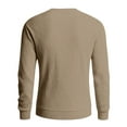 thumbnail image 6 of Fgvctg Mens Sweater Ribbed Knit Crewneck Sweater Dressy Pullover Slim Fit Long Sleeve Sweaters Oversized Winter Vintage Textured Blouses Khaki M, 6 of 6