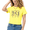 1-Yellow, variant on Women Pumpkin And Skeleton Party Print Cropped Crewneck Short Sleeve T‑Shirt Top