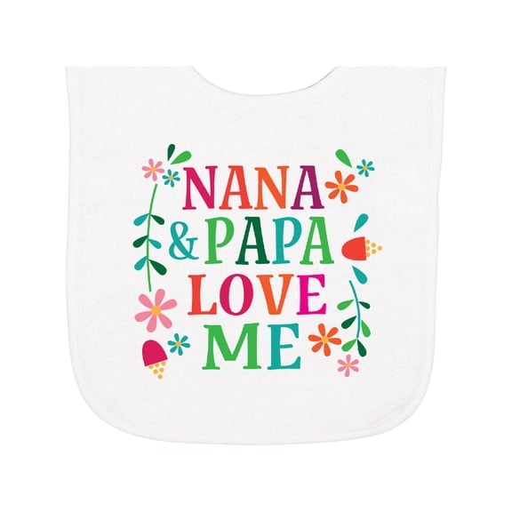 Inktastic Nana and Papa Love Me Baby Terry Cloth Bib