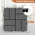 thumbnail image 3 of Costway 18 PCS Interlocking Deck Tiles 12" x 12" Waterproof All Weather Flooring Covering Grey, 3 of 9