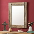thumbnail image 6 of LuxenHome WHA1478 Japanese Oak Wood Cast Iron Wall Mirror, Brown, 6 of 7