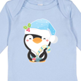 thumbnail image 4 of Inktastic Cute Christmas Penguin in Blue Hat Boys or Girls Long Sleeve Baby Bodysuit, 4 of 5