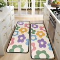thumbnail image 4 of Kitchen Rugs Sets Of 2,Colorful Daisy Flower Silhouette Pattern Anti Fatigue Kitchen Mat Rugs Non Slip Washable,Decorative Kitchen Floor Mats for Kitchen,Sink,Laundry,17"x47"+17"x47", 4 of 5