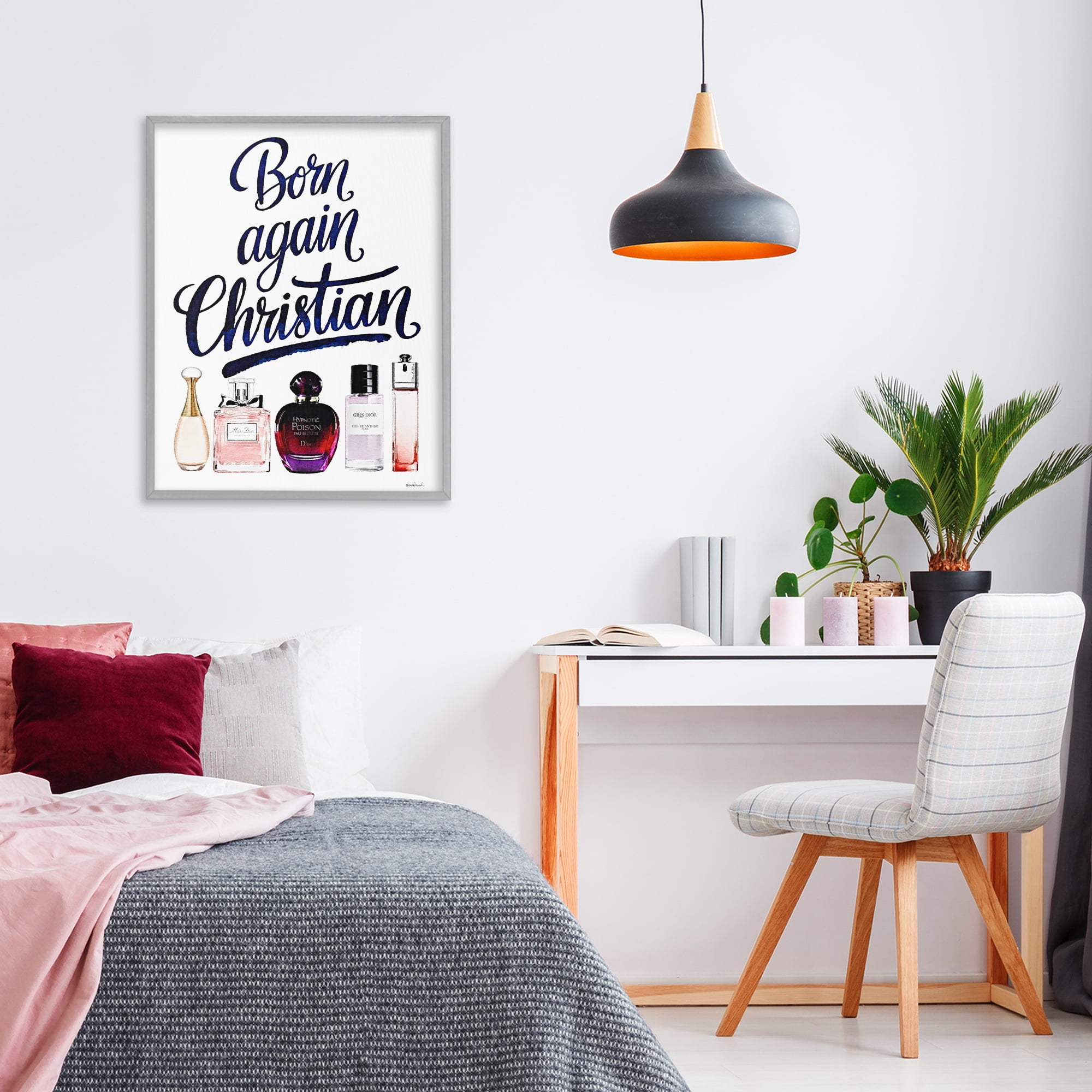 Born Again Christian Skincare Gray Framed Giclee Art, design by Amanda Greenwood