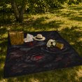 thumbnail image 7 of Black Floral Bouquet With Deep Crimson Droplets, Cozy Flannel Blanket with Dark Botanical Fantasy Print, Housewarming Gift for ornate dark Floral Admirers, Home Decor for Bedroom and Living Room, 7 of 7