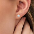 thumbnail image 3 of Gem Stone King 14K Yellow Gold White Topaz Stud Earrings for Women Men (2.00 Cttw, Gemstone Birthstone, Round 6MM), 3 of 6