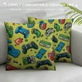 thumbnail image 3 of JEUXUS  Game Pillow Cover Vintage Video Games Throw Pillow Case Square Cushion Decorative Cover for Sofa Bedroom Green, 3 of 5