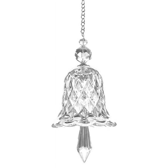 Transparent Crystal Bell Ornaments Suncatchers Rainbow Maker, Set of 2 Glass Wind Chimes Pendants Home Decor