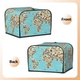 thumbnail image 3 of Balery World Travel Line Icons Map Pattern Oven Cover Kitchen Bread Machine Protector, 4 Slice Toaster Cover for Home, Anti Dust Fingerprint Coaster Cover, 3 of 7