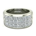 thumbnail image 4 of Three Row Princess Cut Diamond Wedding Band Half-way 2.40 CTW 14K White Gold (G,I1), 4 of 5