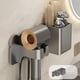 thumbnail image 2 of Soporte de pared para secador de pelo | Estante adhesivo para colgar sin taladros con compartimentos laterales | Organizador de baño y tocador para herramientas y accesorios para el cabello, 2 of 7
