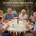 thumbnail image 3 of Round Outdoor Tablecloth with Umbrella Hole and Zipper, Starfish Beige Coastal Tablecloth with Elastic Waterproof, Summer Nautical Shell Beach Patio Table Covers for 36" - 44" Picnic Pool Tables, 3 of 9