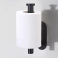 thumbnail image 4 of Soporte de papel higiénico de acero inoxidable, colgador de papel higiénico sin perforación, estante de papel montado en pared, a prueba de Negro Gloria Sujetador de papel de baño, 4 of 9
