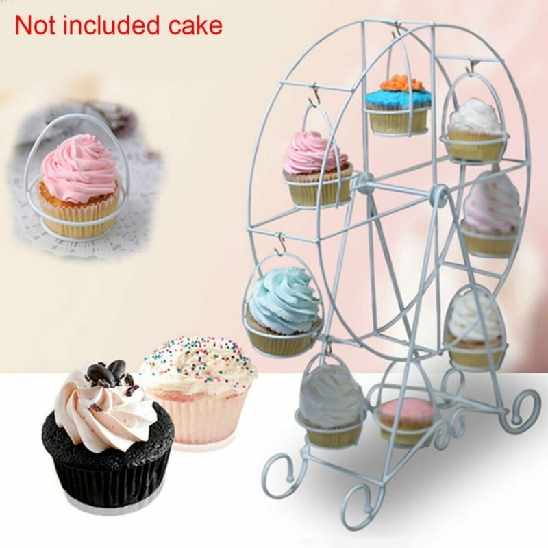 8 Cups Rotating Ferris Wheel Cupcake Stand Cake Display