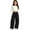 Z325 Black, variant on Landzoo Little Girls Athletic Pants Curved Leg Sweatpants With Pockets And Drawstring Fall Casual Kid Girls Baggy Trousers
