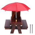 thumbnail image 1 of Wooden Cob Holder With Umbrella Squirrel Feeder Picnic Table Gift For, 1 of 5