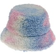 thumbnail image 6 of CoCopeaunts Tie Dye Bucket Hat Thickening Warm Cute Lamb Wool Out Windproof Basin Cap Female Fisherman's Cap Fashion Adjustable, 6 of 8
